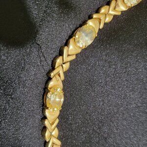 Bracelet with yellow cz Stamped 925 with vermeil overlay NWOT!!!!!!!